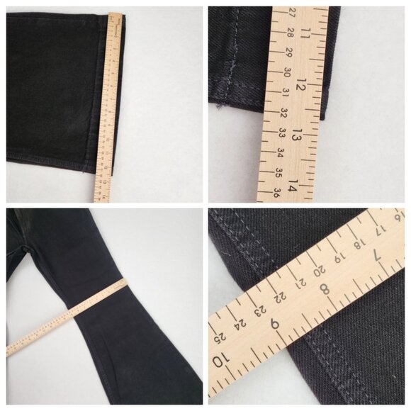 Re/Done Womens Originals 70s Low Rise Bell Bottom Jeans Size 29 Black New - Picture 13 of 14